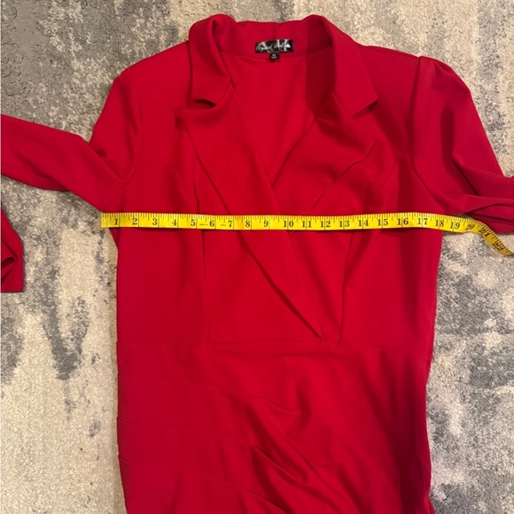 Women’s Crystal Doll Red Draped Dress - Picture 5 of 6